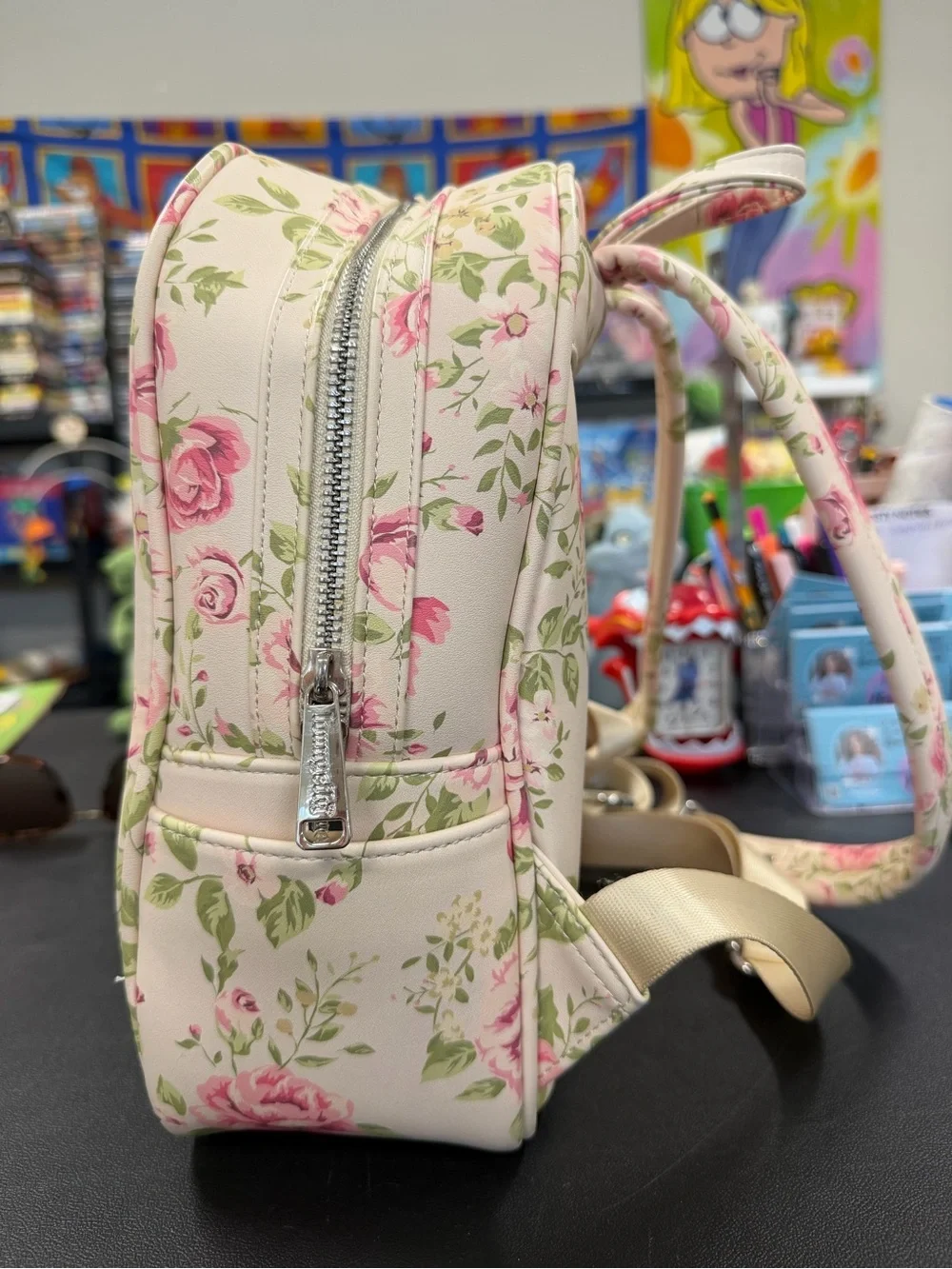 Loungefly Floral Aristocats Mini Backpack in Pink and Purple